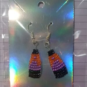 Colorful Beaded Lava Lamp Earrings